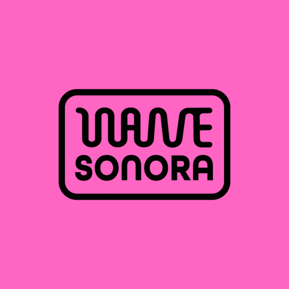 Portada oficial de Wave Sonora: logotipo negro sobre rosa